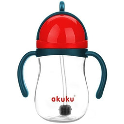 Akuku A0164 BIDON ZE SŁOMKĄ Z ODWAŻNIKIEM NIEBIESKO-CZERWONY