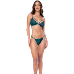 Mapalé - zielony biustonosz i majtki z paskami