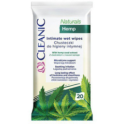 CLEANIC Chusteczki do higieny intymnej Naturals Hemp 1op.-20szt