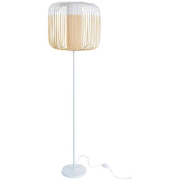 Lampa Podłogowe Forestier, Bamboo Light, biały, salon, bambus,