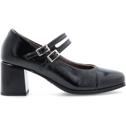 Lakierowane czółenka z paseczkami - PITILLOS 10831 CZARNE