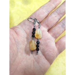 Pakamera Kolczyki z Cytrynem i Turmalinem