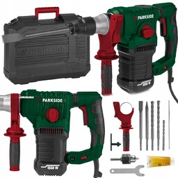 Młotowiertarka Udarowa Parkside 1550 W Sds+ Zestaw Młot