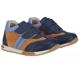 EMEL E-2333 niebiesko-brązowe półbuty , adidasy dziecięce skóra