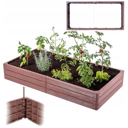 Warzywniak Podwyższona Grządka Skrzynia Ogrodowa Rabata Brązowa 150x75cm