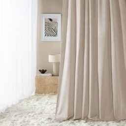 ZASŁONA WELUROWA BIANCA - BEŻOWA JASNA 180x270 TAŚMA