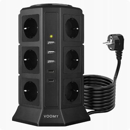 Listwa zasilająca Voomy Tower 12 gniazd, 3 Usb-a,
