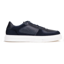 Męskie sneakersy ze skóry granatowe