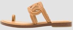 MICHAEL KORS Brązowe klapki Alma Flat Sandal