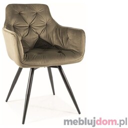 Krzesło półobrotowe MANGO VELVET Signal Oliwkowy