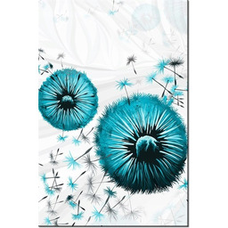 100 70cm Obraz płótno Turkusowe dmuchawce płótno rama