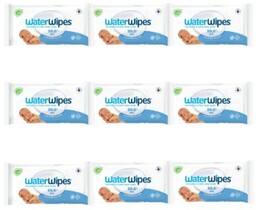 Zestaw WaterWipes BIO Chusteczki nawilżane wodne, 9 x