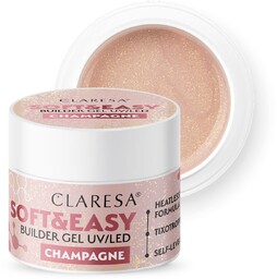 Claresa, Żel budujący, SOFT&EASY BUILDER GEL CHAMPAGNE, 90g