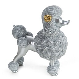 Eurofirany Figurka dekoracyjna Eldo 1 17x9x19 Pies srebrna