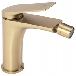 Bateria bidetowa Stojąca Złota Szczotkowana na Bidet Rea