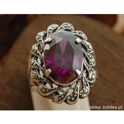 CASTELLON - srebrny pierścień z ametystem