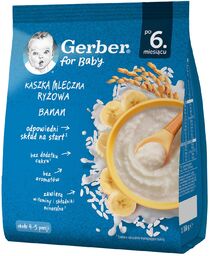 Gerber Kaszka ryżowa, banan, mleczna, po 6 miesiącu,