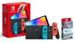 Nintendo Switch OLED Czerwono-niebieski + Switch Sports Konsola
