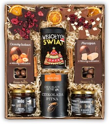 Świąteczny duży kosz prezentowy z produktami gourmet;zestaw herbata