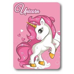 Setino Koc polarowy 100x140 Unicorn Jednorożec różowy pled