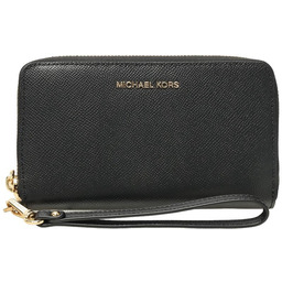 MICHAEL KORS Portfel damski duży poziomy skórzany czarny