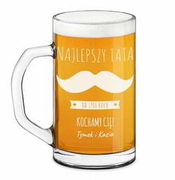 Kufel na piwo prosty z grawerem dla taty