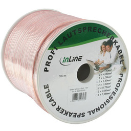 InLine kabel głośnikowy, 2x 0,75 qmm, CCA, przezroczysty