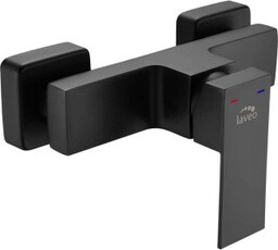 LAVEO Bateria prysznicowa ścienna KVADRATO czarna BLQ_740D