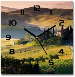 Zegar szklany kwadratowy Toskania Włochy
