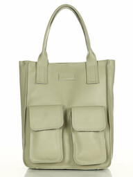 Torebka skórzany shopper bag z kieszeniami - MARCO