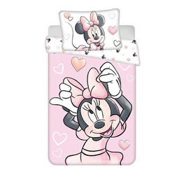Jerry Fabrics Pościel bawełniana 100x135 Myszka Minnie różówa