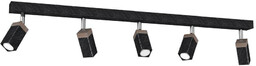 Lampa sufitowa SOLO, MLP7474, przecierany czarny/drewno patynowane, 5x5W