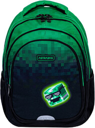 Plecak szkolny dla chłopca, Minecraft, zielony, ASTRABAG