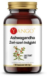Yango Ashwagandha Żeń-szeń Indyjski, 90 kapsułek