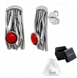 Kolczyki srebrne pr. 925 Eleganckie Sztyfty Oksydowane