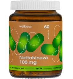Wellbear Nattokinase Nattokinaza 100 mg Prawidłowy Przepływ Krwi