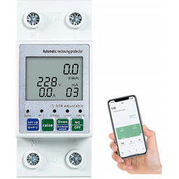 Licznik Prądu Watomierz LCD Tuya Smart WiFi DIN35