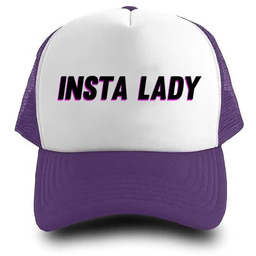 Czapka Daszek Fiolet Wiosnę INSTA LADY Napisy Wz