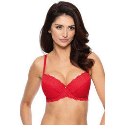 Koronkowy biustonosz push-up Scarlet czerwony