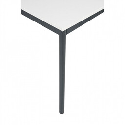 Stół jadalniany, 120x80 cm, ciemnoszara podstawa, biały