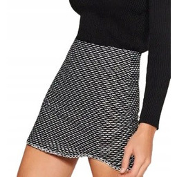 Trendyol Spódniczka Mini Biało Czarna 34 Y5f