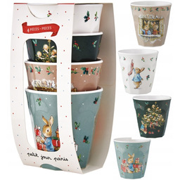 AL38 Zestaw kubków z melaminy Peter Rabbit Christmas