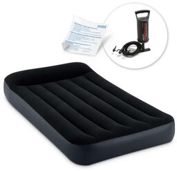 Materac dmuchany z pompką, welurowy, Intex, 191x99x25 cm,