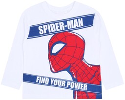 Biała, chłopięca bluzka z nadrukiem Spider-Man