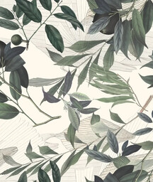 Tapeta Olive Branch White Wallcolors