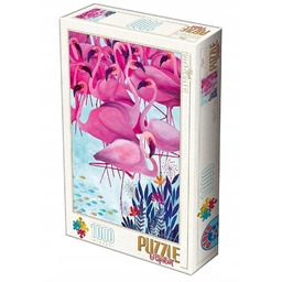 Dziewczęce Puzzle tradycyjne Ramkowe skomplikowane 1000 Elementów Flamingi