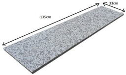 Parapet Stopnica granitowa szara płomieniowana G602 135x33x2 PRZEDSPRZEDAŻ