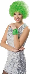Folat 26776 zielona peruka Afro, Neon, One Size