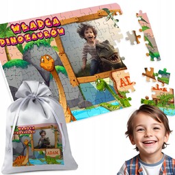 PUZZLE 96 el. TWOJE FOTO DINOZAURY - IDEALNY