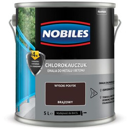 Farba chlorokauczukowa Chlorokauczuk Brązowy 5 l Nobiles